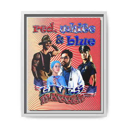 rw&b lives matter - framed canvas art (yellow-orange wave)