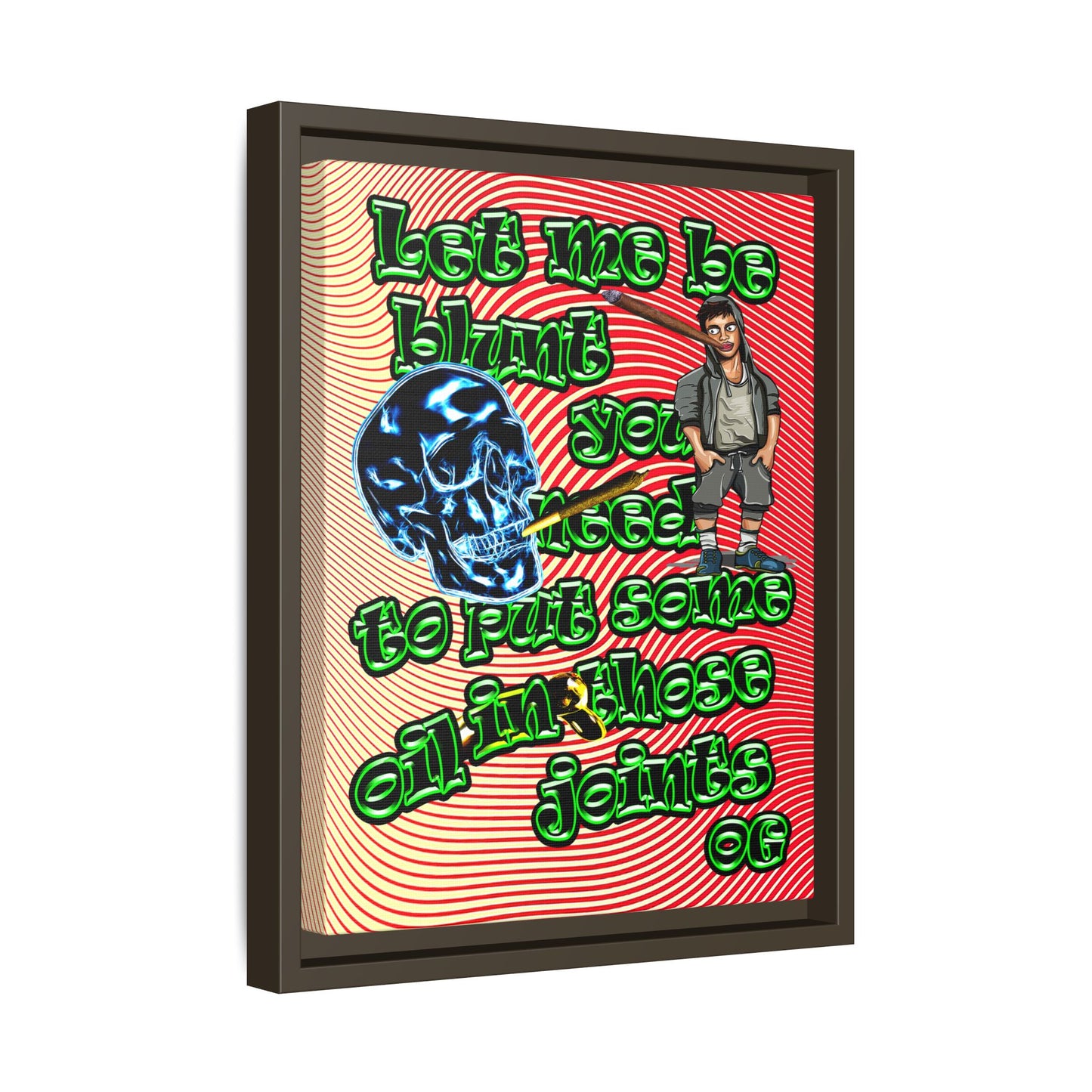 og - framed canvas art (yellow-orange wave)
