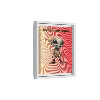 I don't care that your green - framed canvas art (yellow-orange wave)