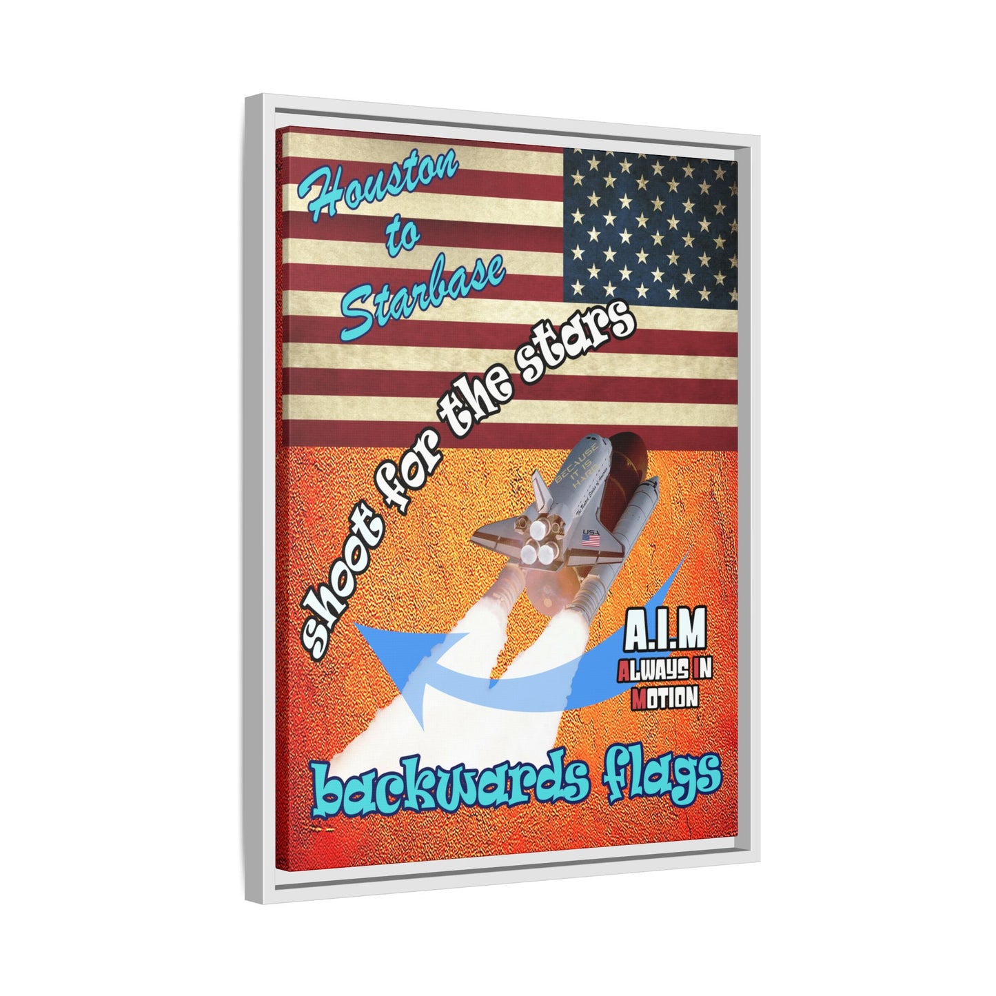 shoot for the stars - framed canvas art (burnt orange)