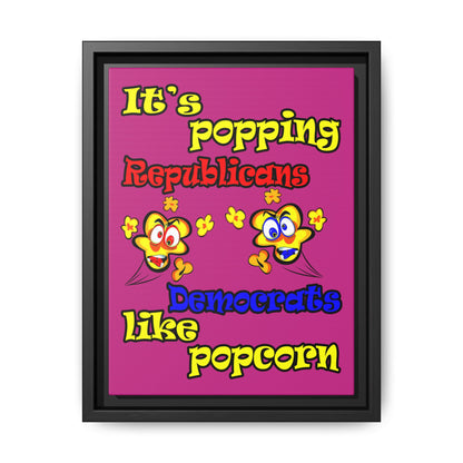 popping like popcorn - framed canvas art (pink)