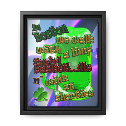 celtics logo - framed canvas art (grey-pink wave)
