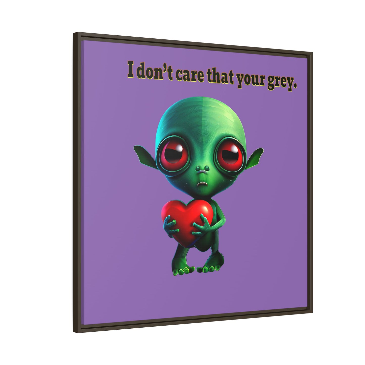 I don't care that your grey - framed canvas art (light purple)