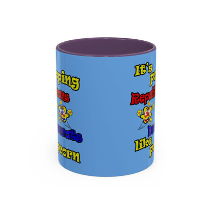 popping like popcorn - Accent Mug (light blue)