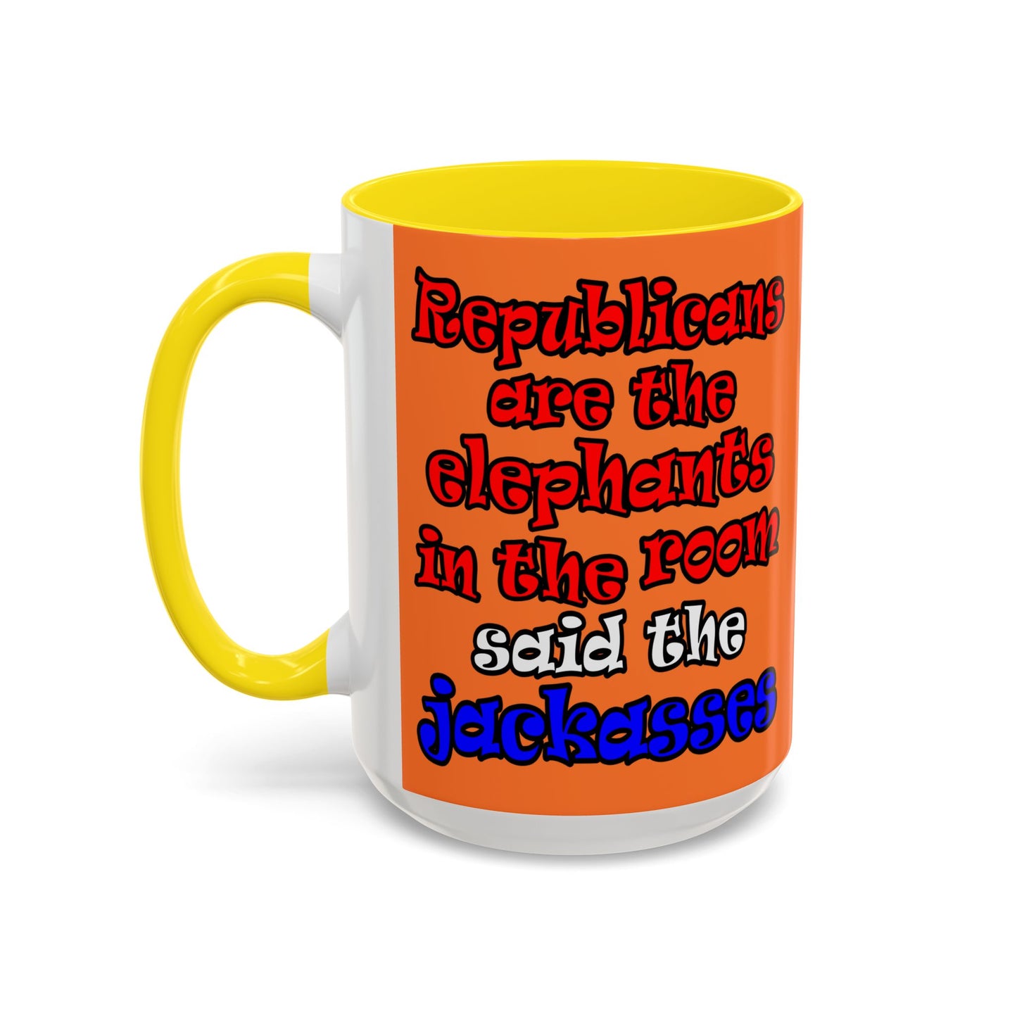 donkeys and elephants - Accent Mug (crusta)