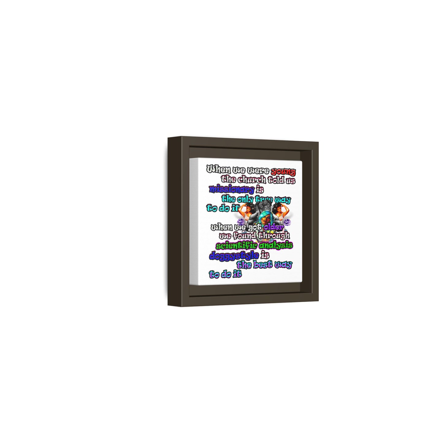 doggystyle - framed canvas art (white)