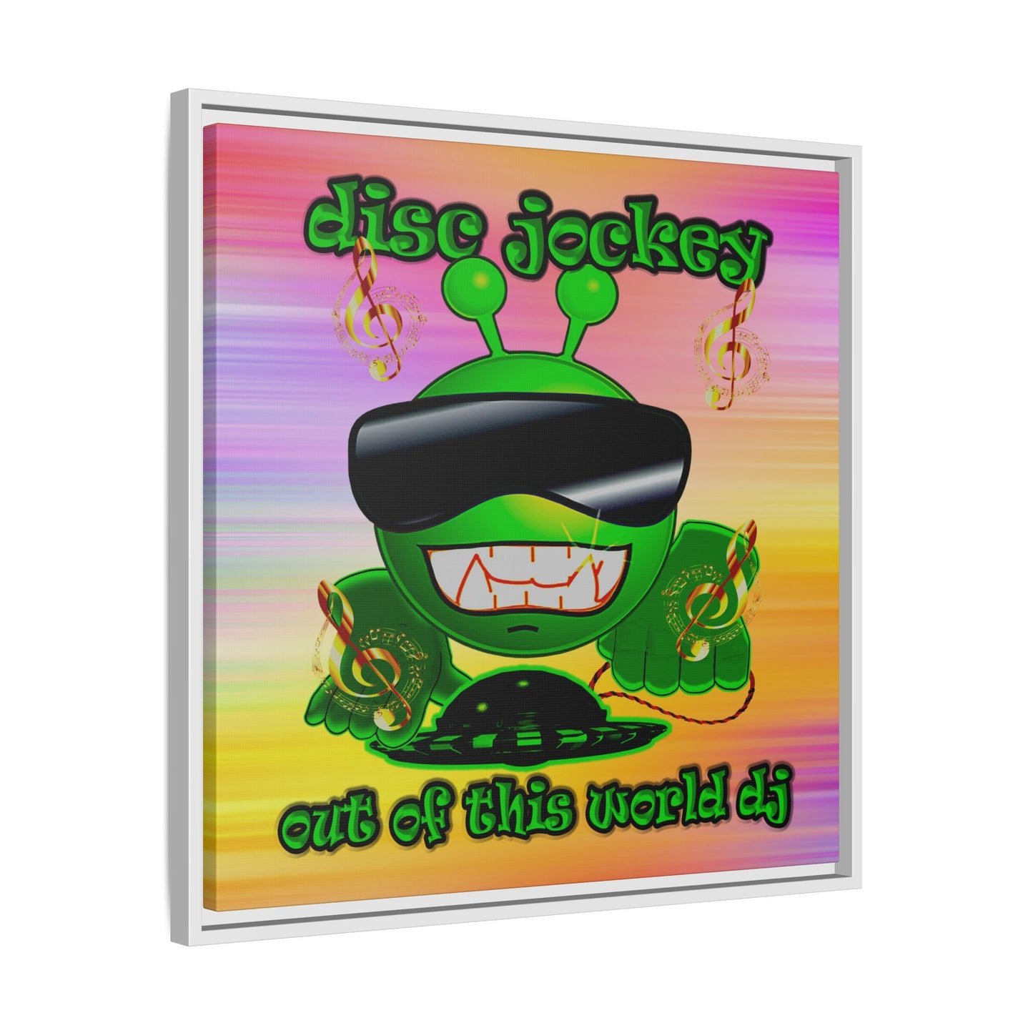 disc jockey - framed canvas art (color blur)