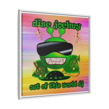 disc jockey - framed canvas art (color blur)