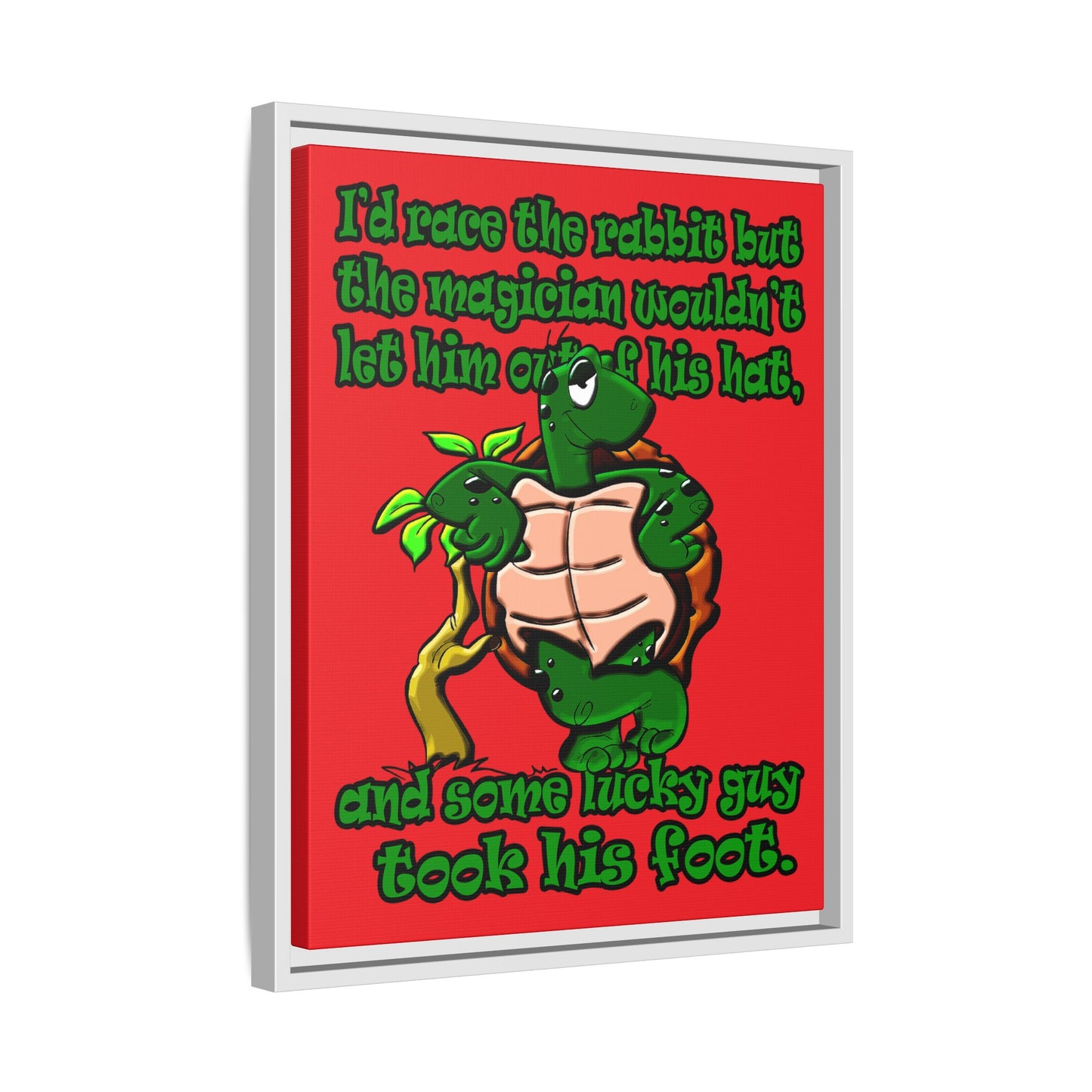 turtle race - framed canvas art (red)