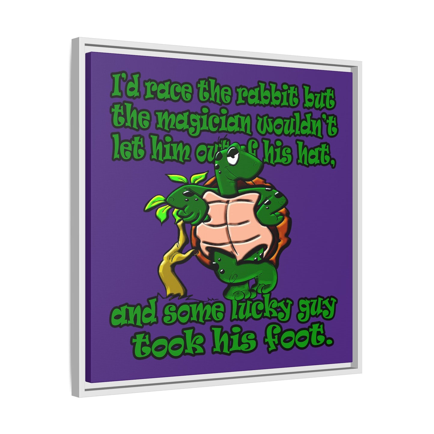 turtle race - framed canvas art (purple)