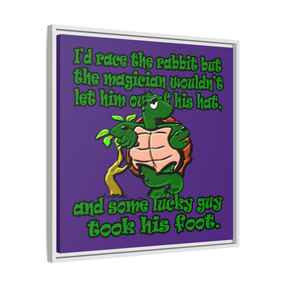 turtle race - framed canvas art (purple)