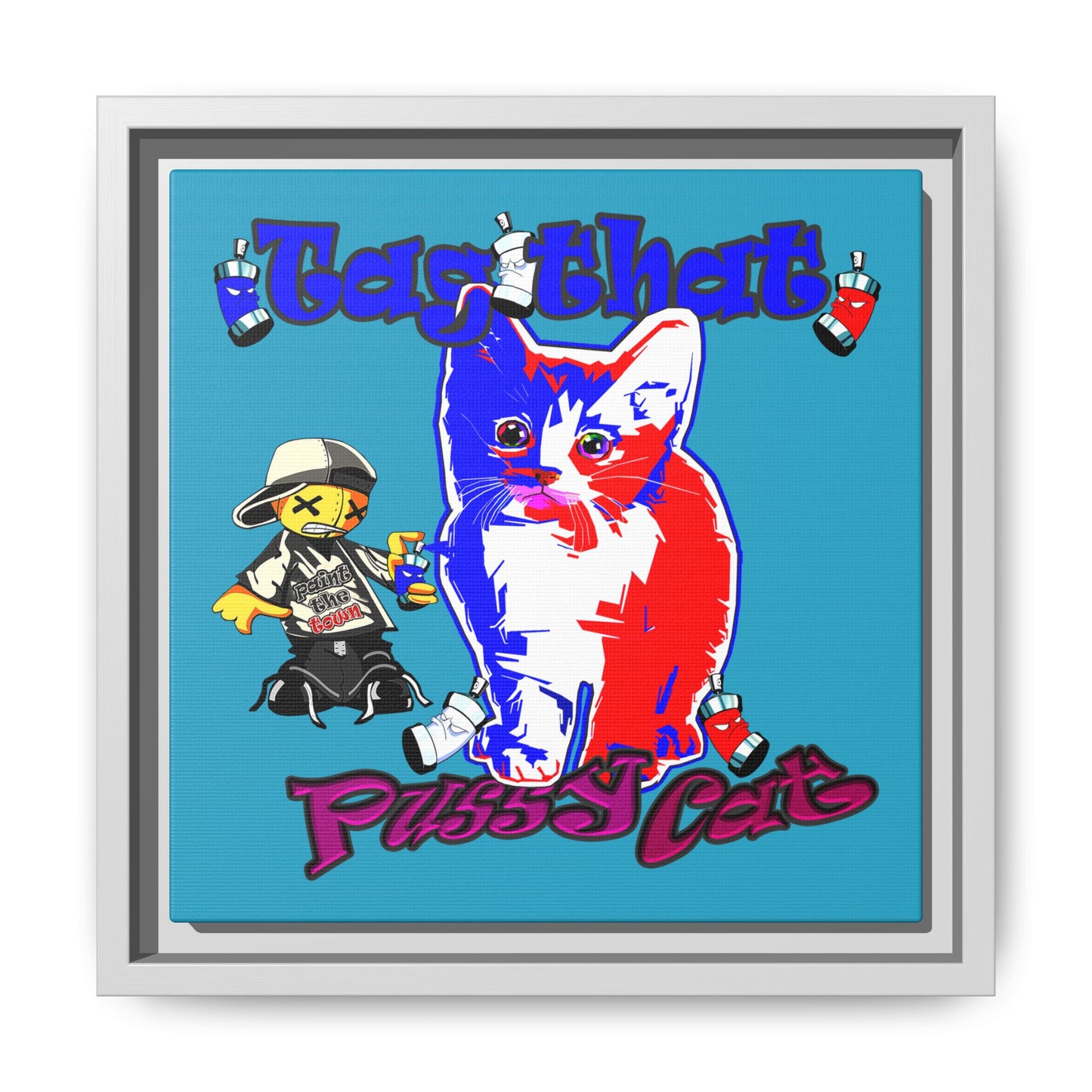 tag that - framed canvas art (turquoise)