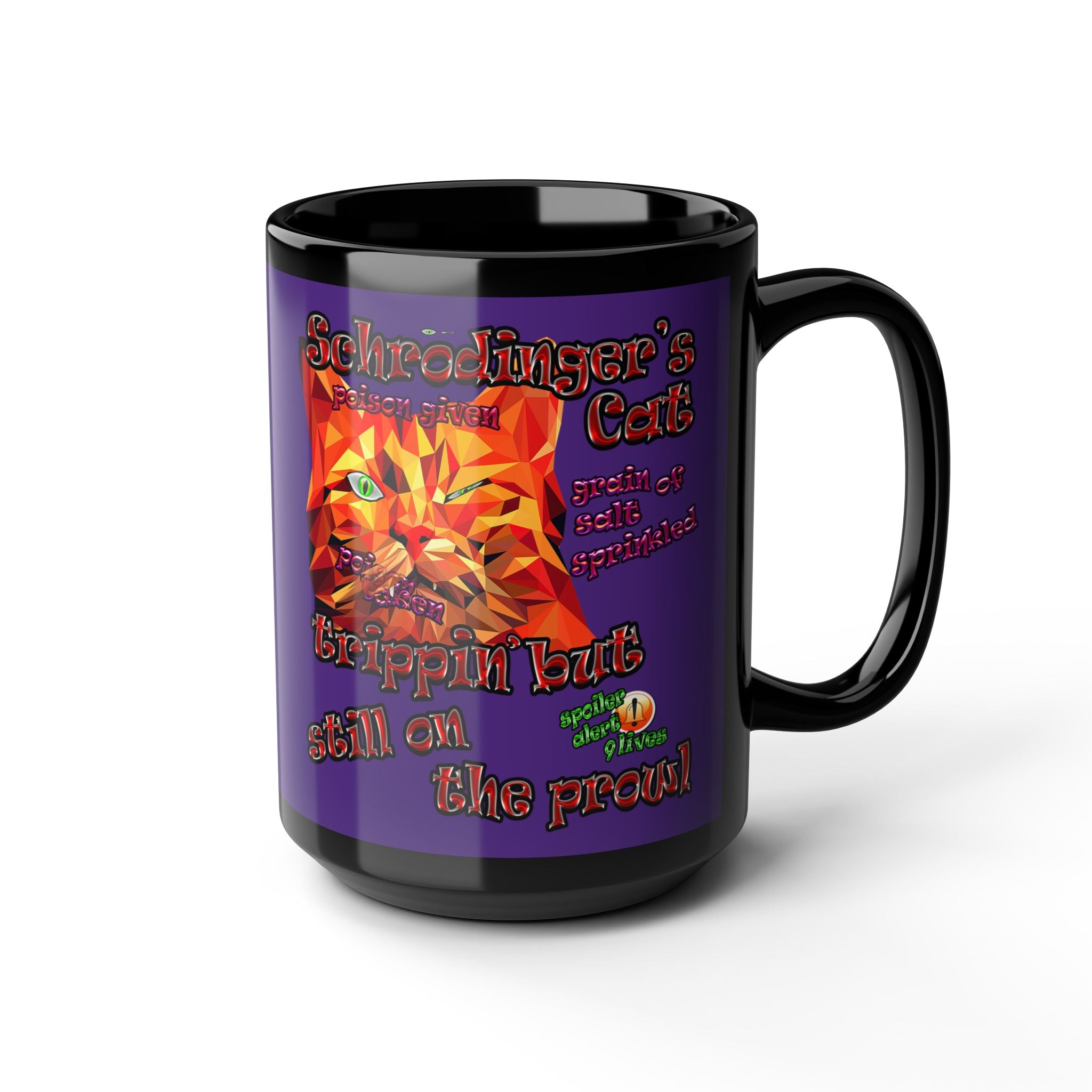 schrodinger's cat - Black Mug (purple)