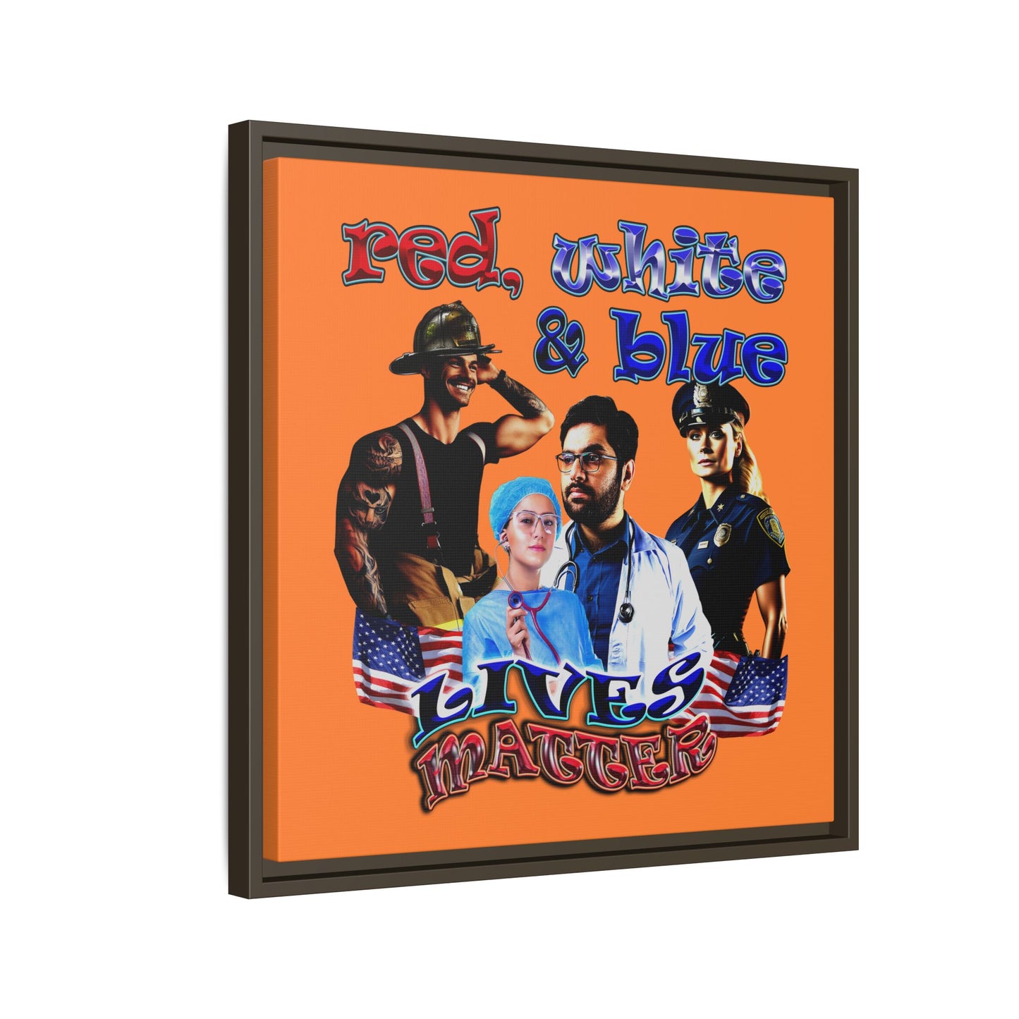 rw&b lives matter - framed canvas art (crusta)