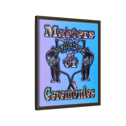 em cee squared - framed canvas art (light blue-purple wave)