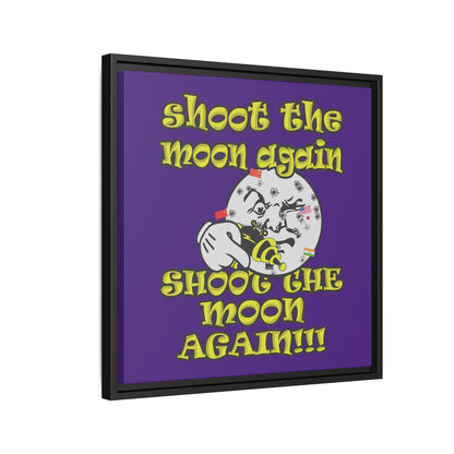 shoot the moon again - framed canvas art (purple)
