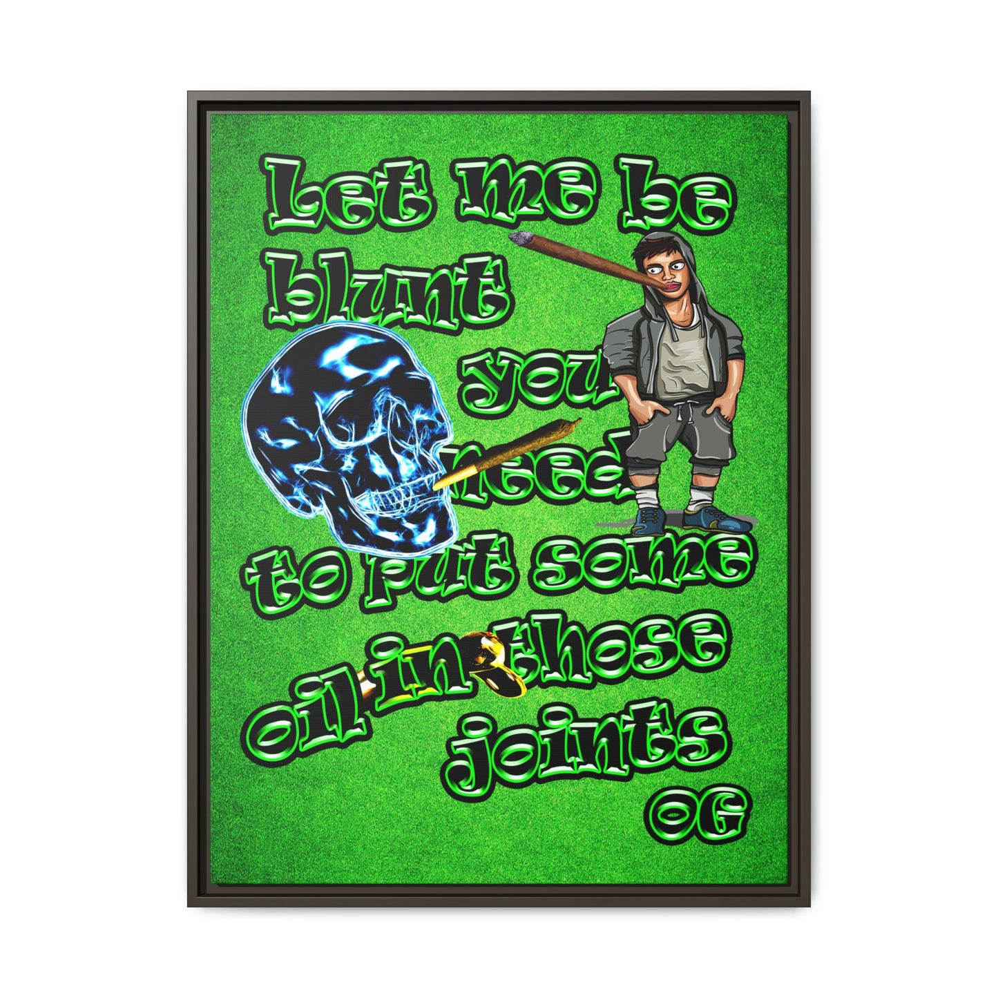 og - framed canvas art (green turf)