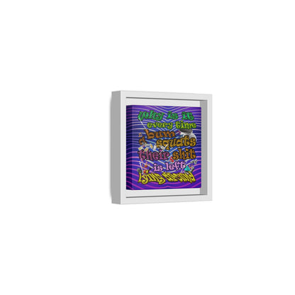 the bum's shit - framed canvas art (purple wave)