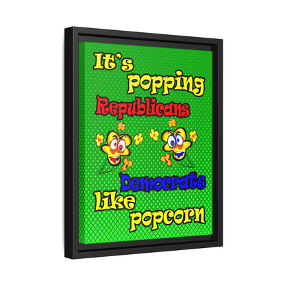 popping like popcorn - framed canvas art (logo green)