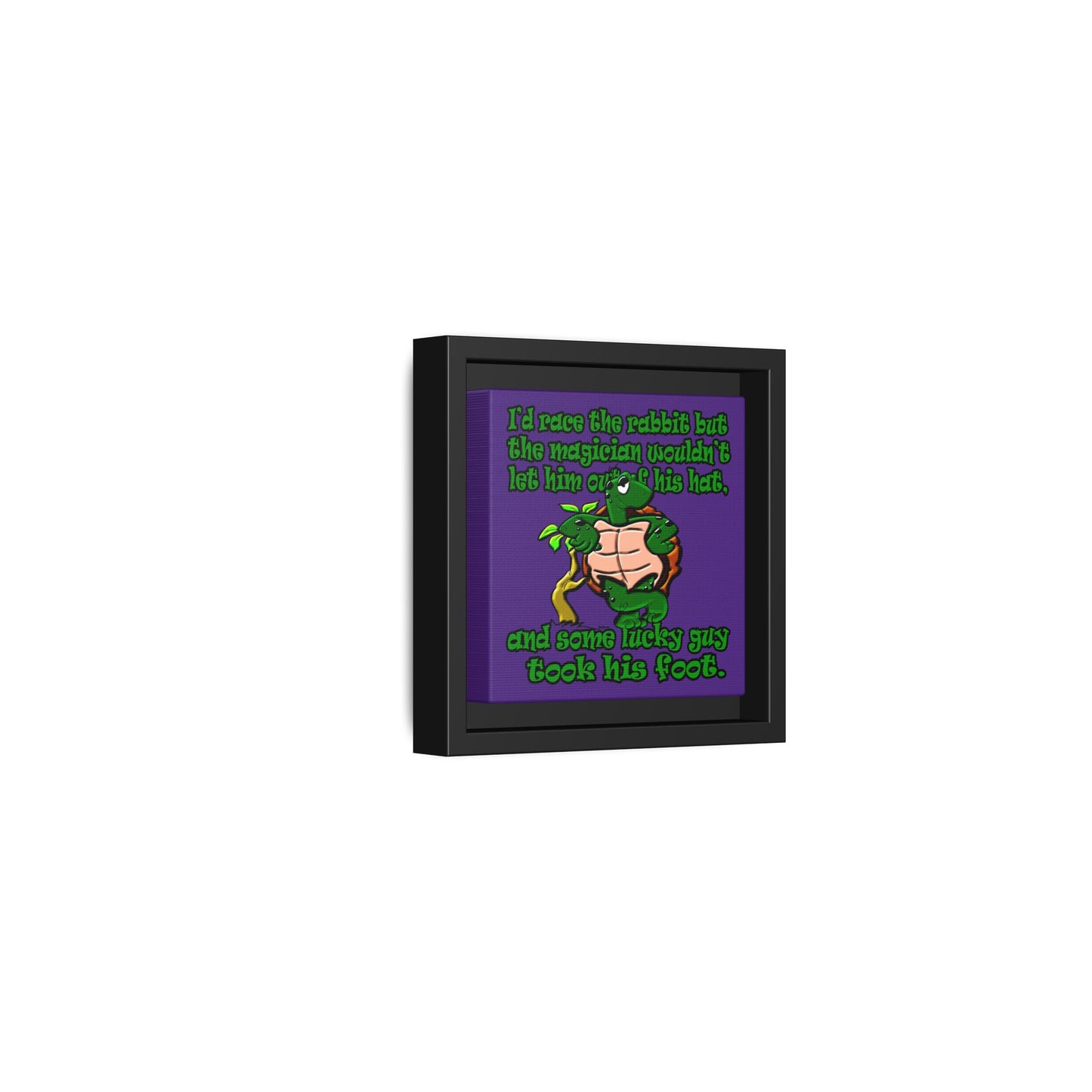 turtle race - framed canvas art (purple)