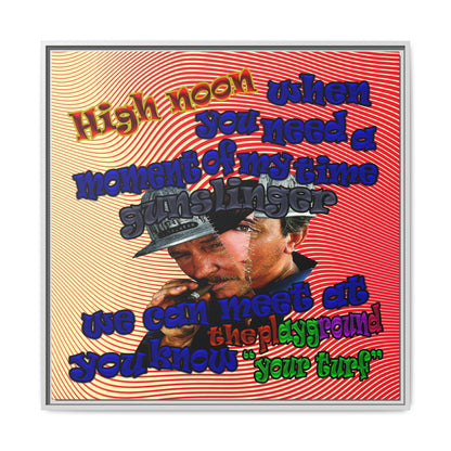 high noon - framed canvas art (yellow-orange wave)