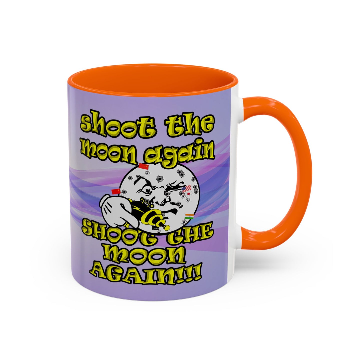 shoot the moon again - Accent Mug (light blue-pink wave)