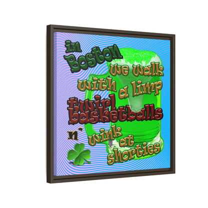 celtics logo - framed canvas art (light blue-purple wave)