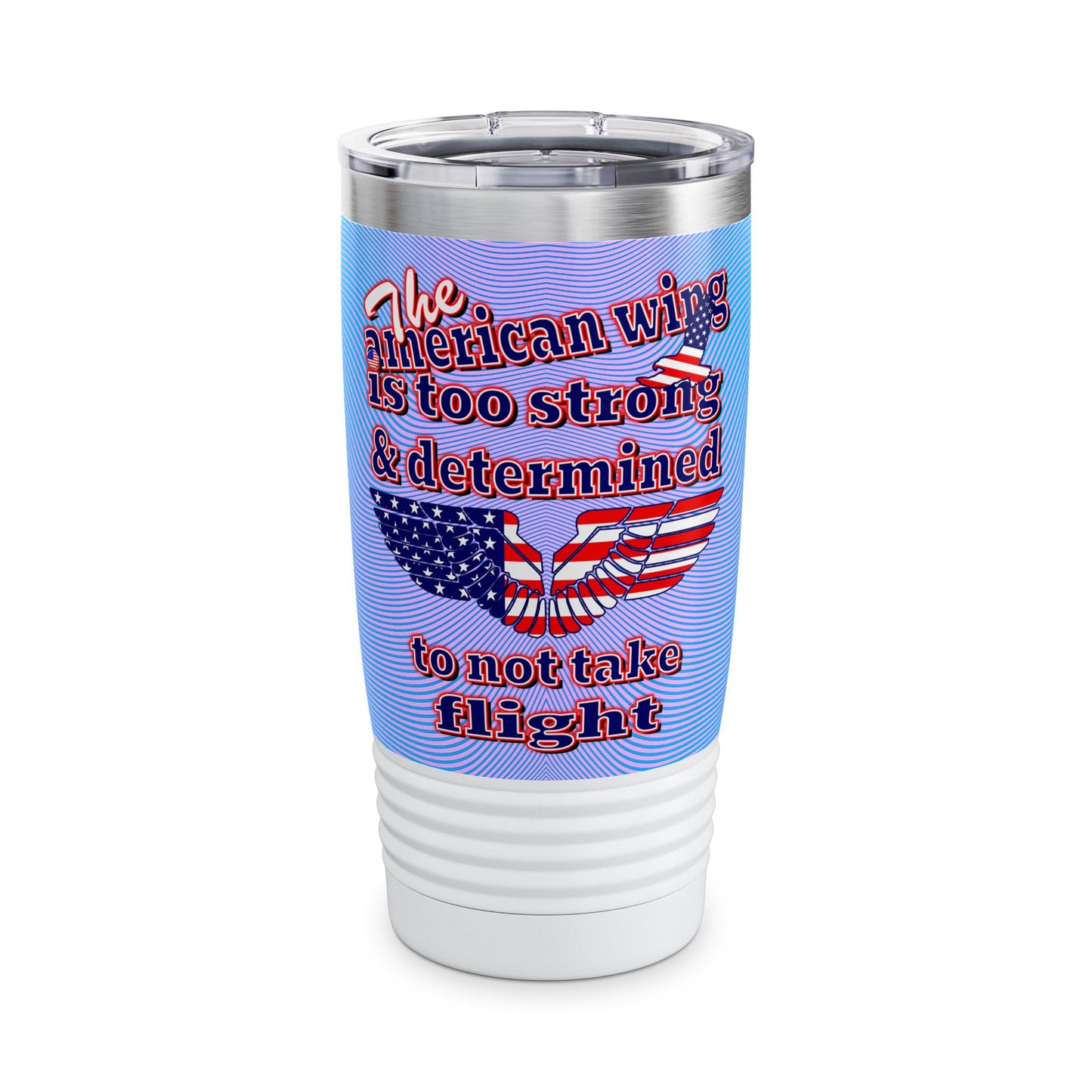 american wing - Ringneck Tumbler, 20oz (light blue-purple wave)