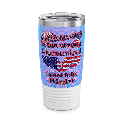 american wing - Ringneck Tumbler, 20oz (light blue-purple wave)