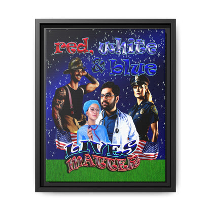 rw&b lives matter - framed canvas art ('snoops' background)