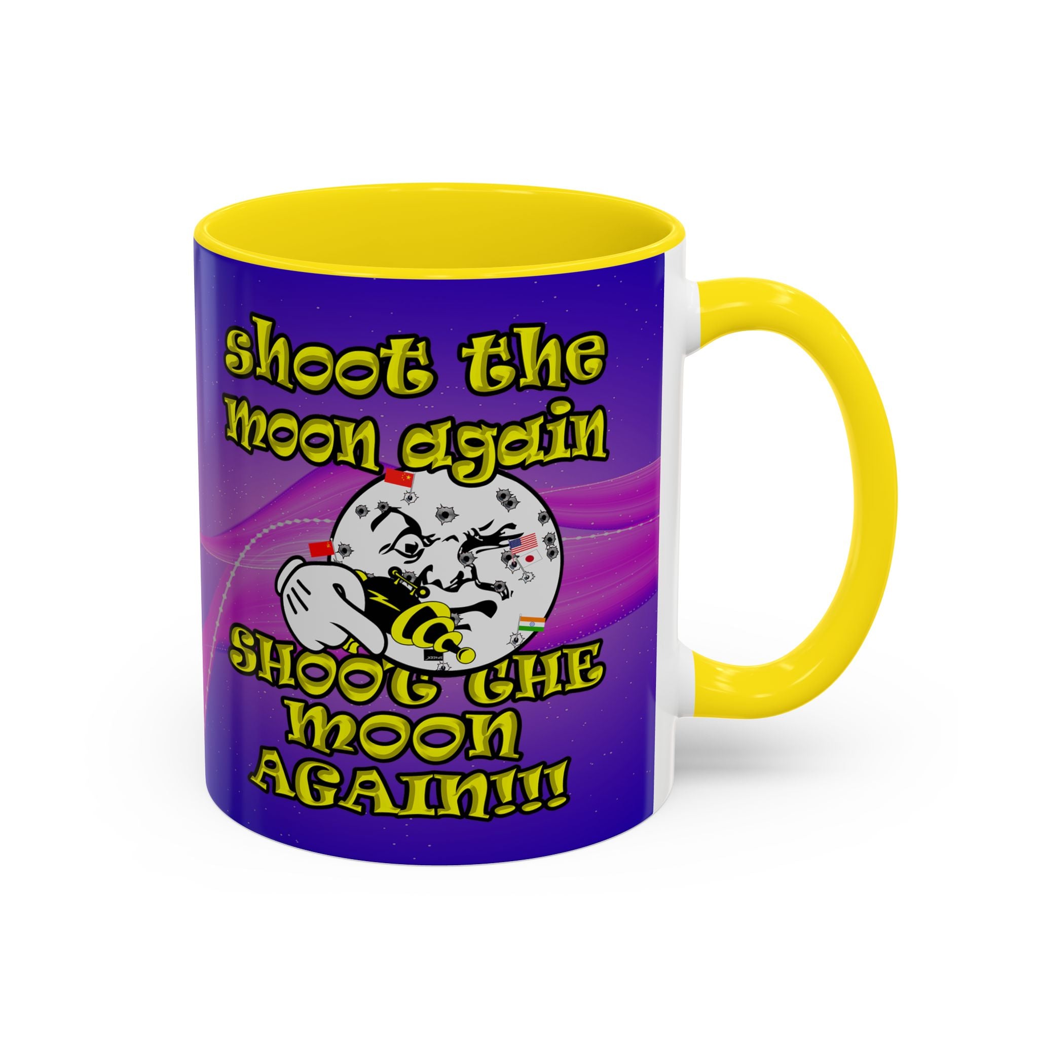 shoot the moon again - Accent Mug (purple-pink wave)