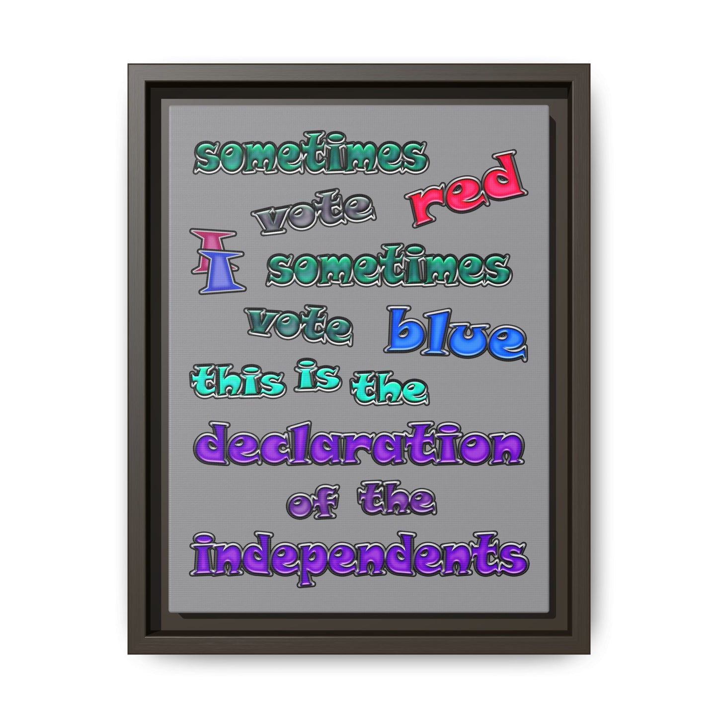 declaration of the independents - framed canvas art (grey)