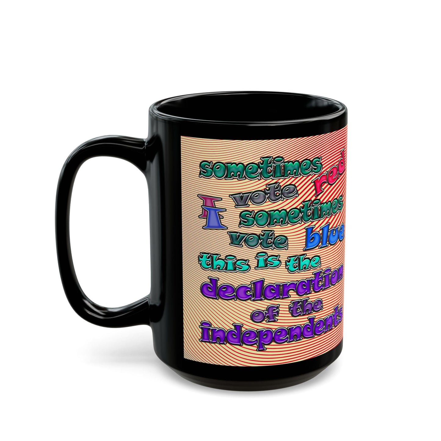declaration of the independents - Black Mug (yellow-orange wave)