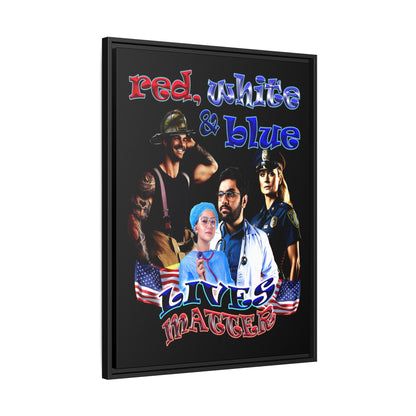 rw&b lives matter - framed canvas art (black)