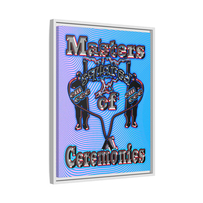 em cee squared - framed canvas art (light blue-purple wave)