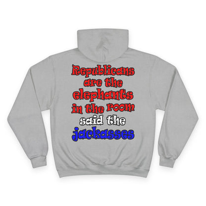 donkeys and elephants - Champion Hoodie