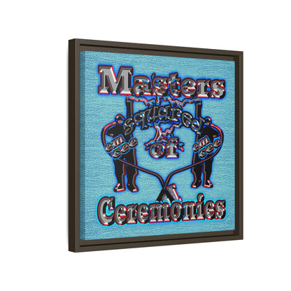 em cee squared - framed canvas art (faded blue)