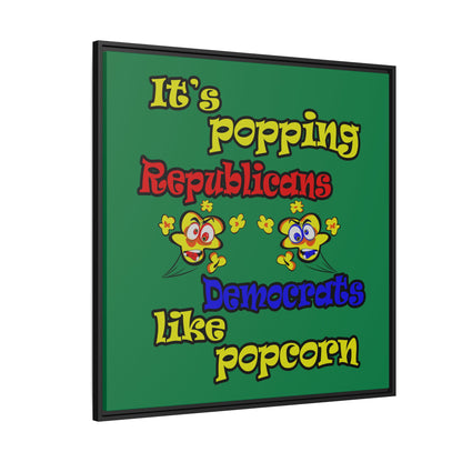 popping like popcorn - framed canvas art (dark green)