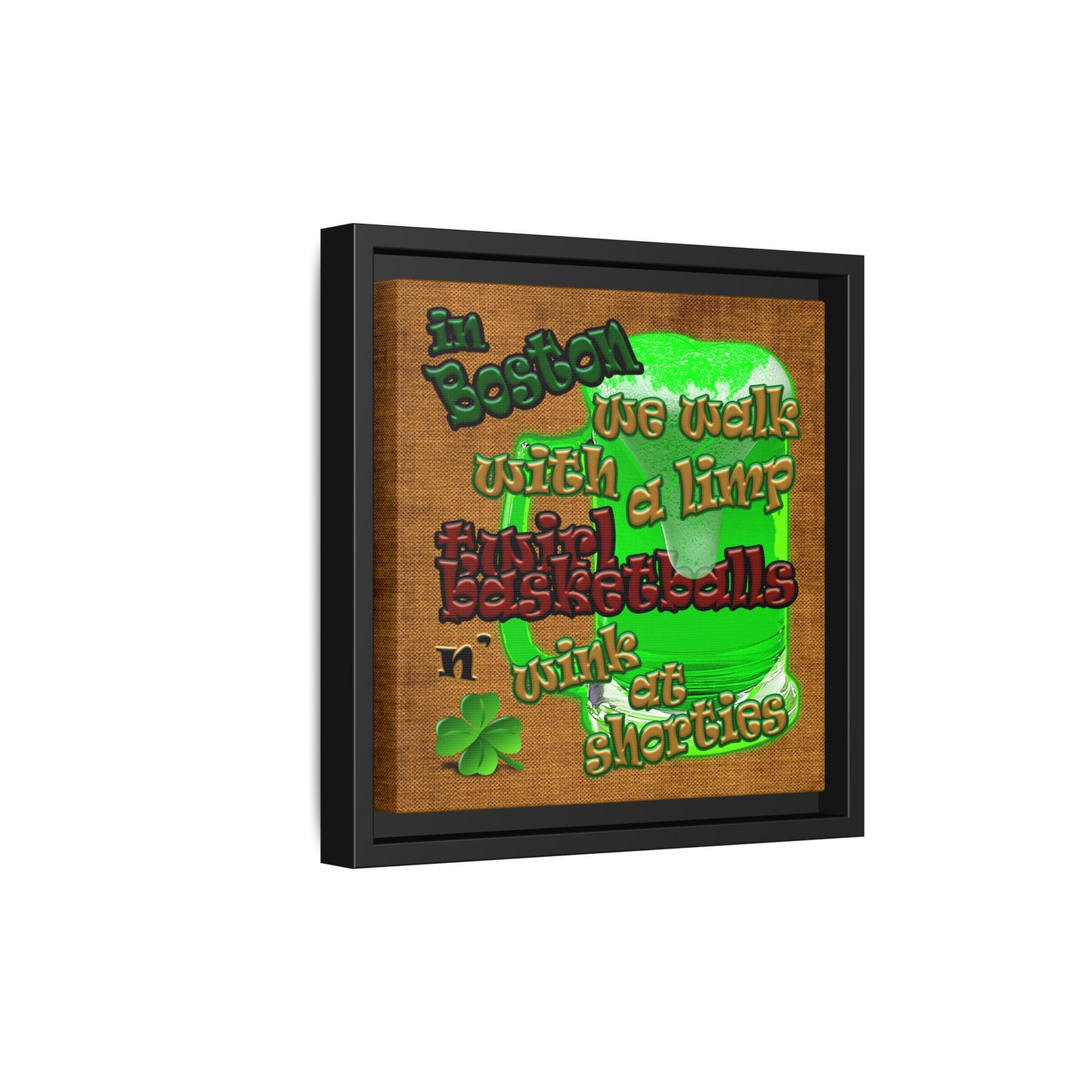 celtics logo - framed canvas art (brown papyrus)