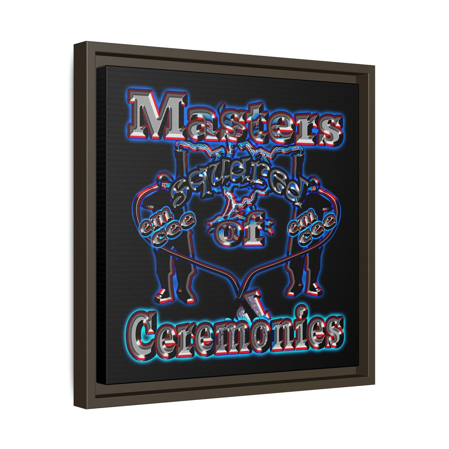 em cee squared - framed canvas art (black)