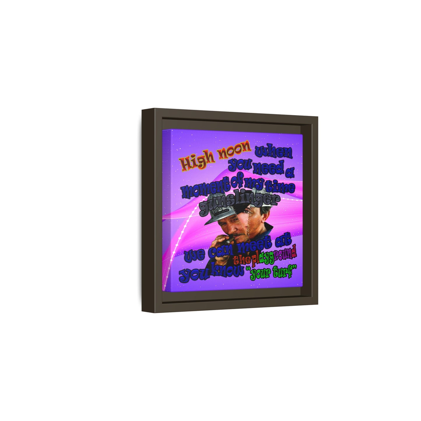 high noon - framed canvas art (purple-pink wave)