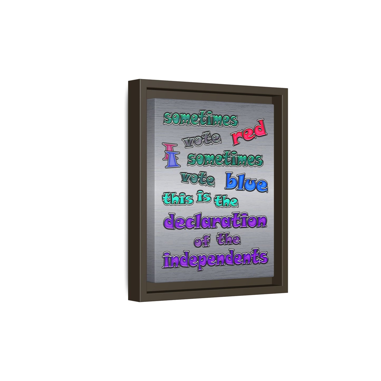 declaration of the independents - framed canvas art (brushed nickel)