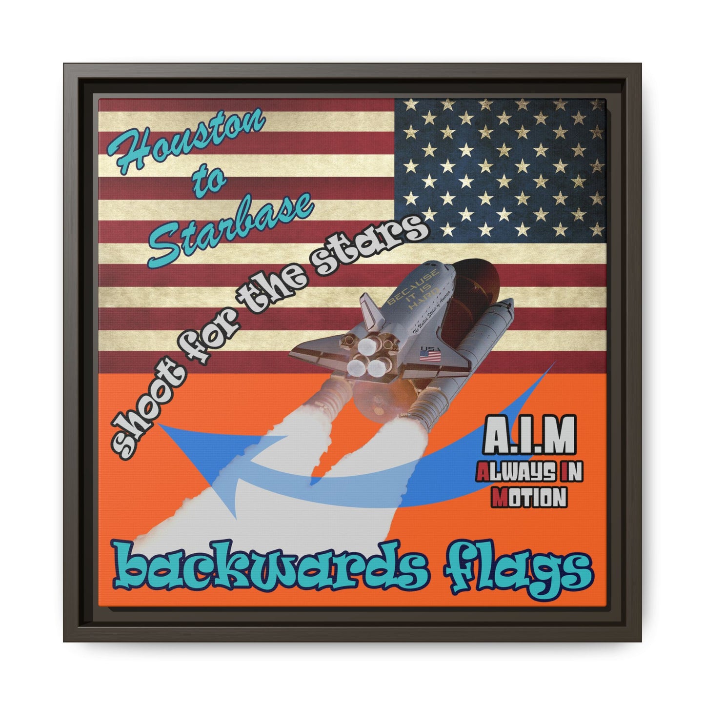 shoot for the stars - framed canvas art (orange)