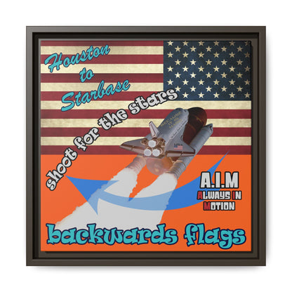 shoot for the stars - framed canvas art (orange)