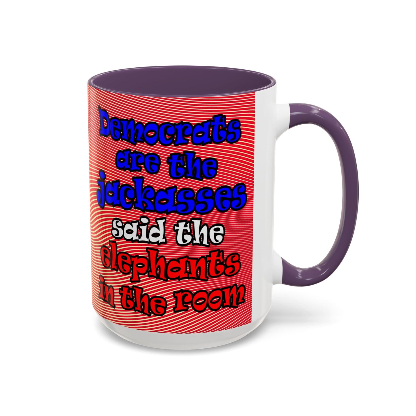 donkeys and elephants - Accent Mug (yellow-orange wave)