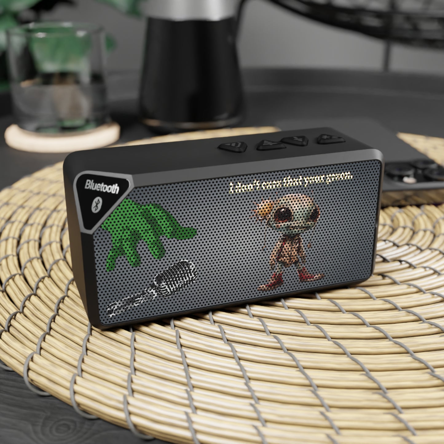 I don't care that your green - Jabba Bluetooth Speaker (grey-light grey)