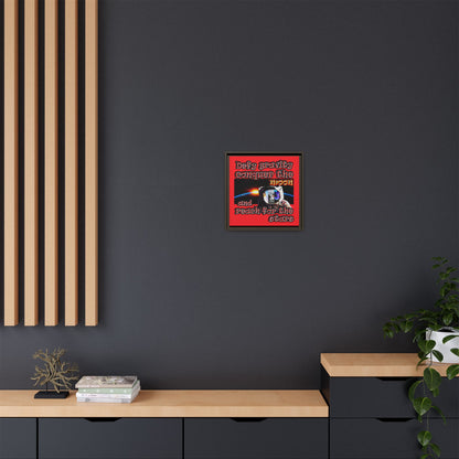 defy conquer reach - framed canvas art (red)