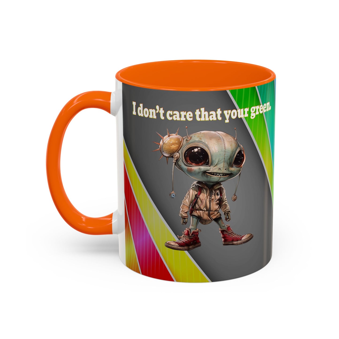 I don't care that your grey - Accent Mug (rainbow split)