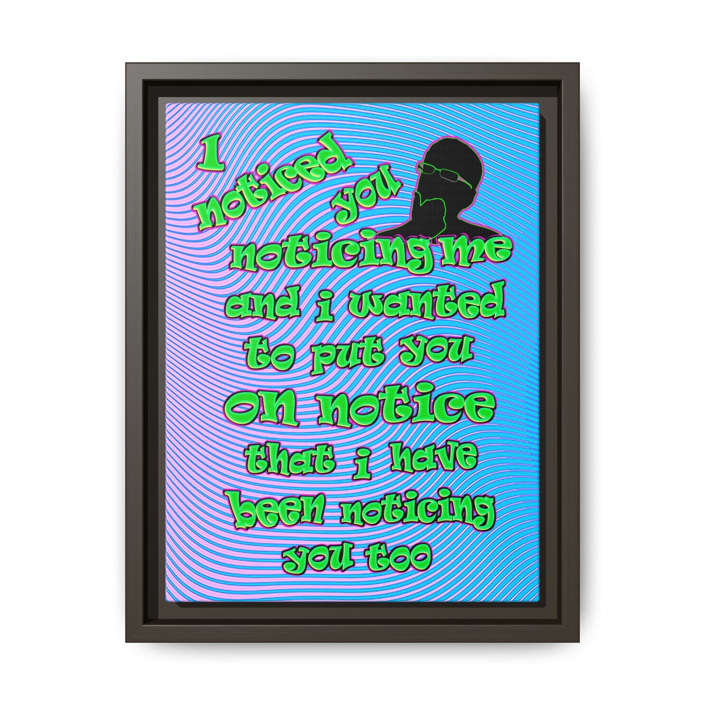noticed you noticing - framed canvas art (light blue-purple wave)
