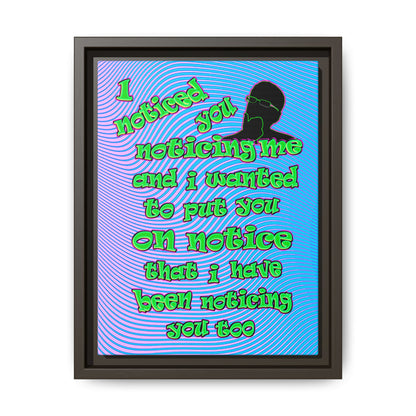 noticed you noticing - framed canvas art (light blue-purple wave)